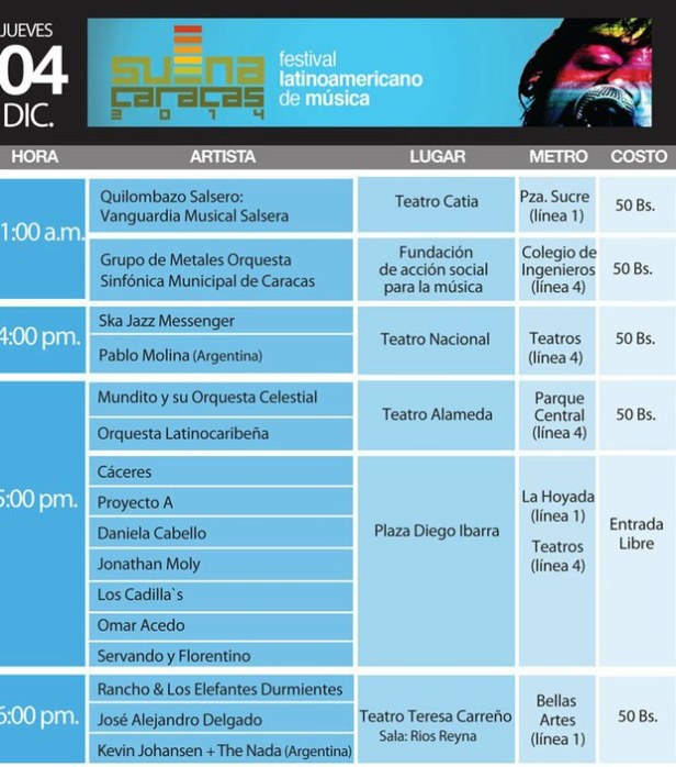 programacion suena caracas