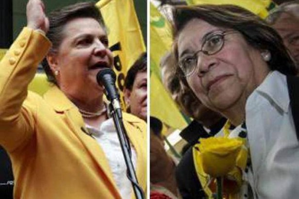 Clara López, alcaldesa y Aida Avella, concejala-Marque lista UP