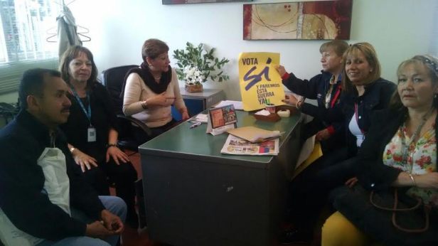 Directivos del sindicato en el CDC San Blas