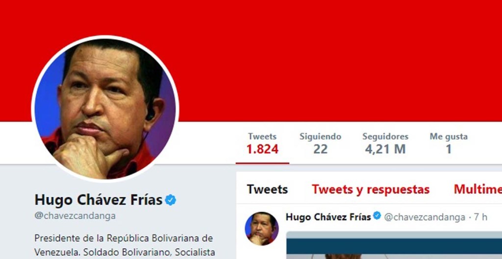Reactivan cuenta en Twitter del líder venezolano Hugo&nbsp;Chávez