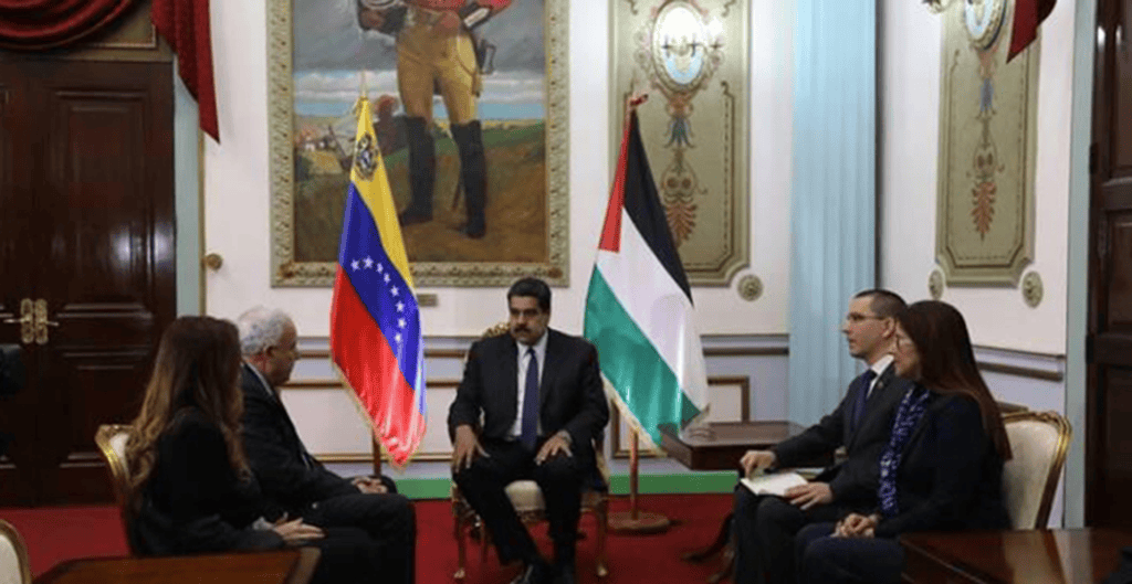 Recibe presidente venezolano a canciller de&nbsp;Palestina