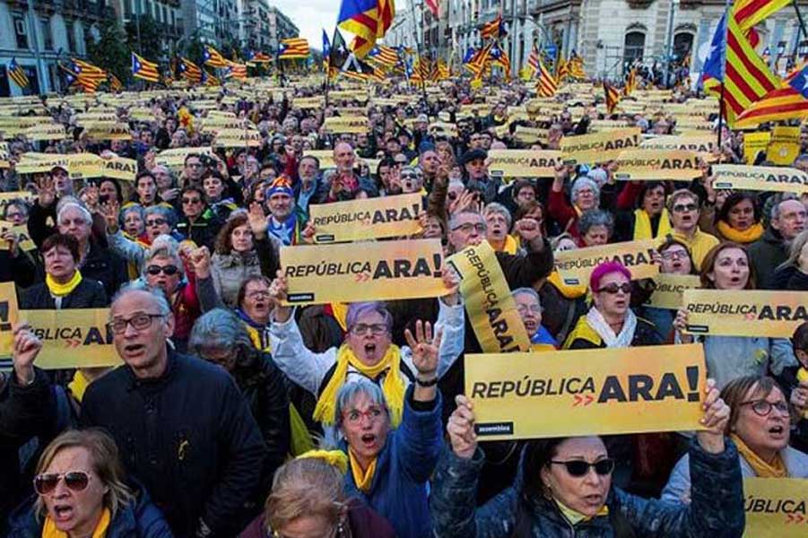 Manifestación en Barcelona a favor de una Cataluña&nbsp;independiente