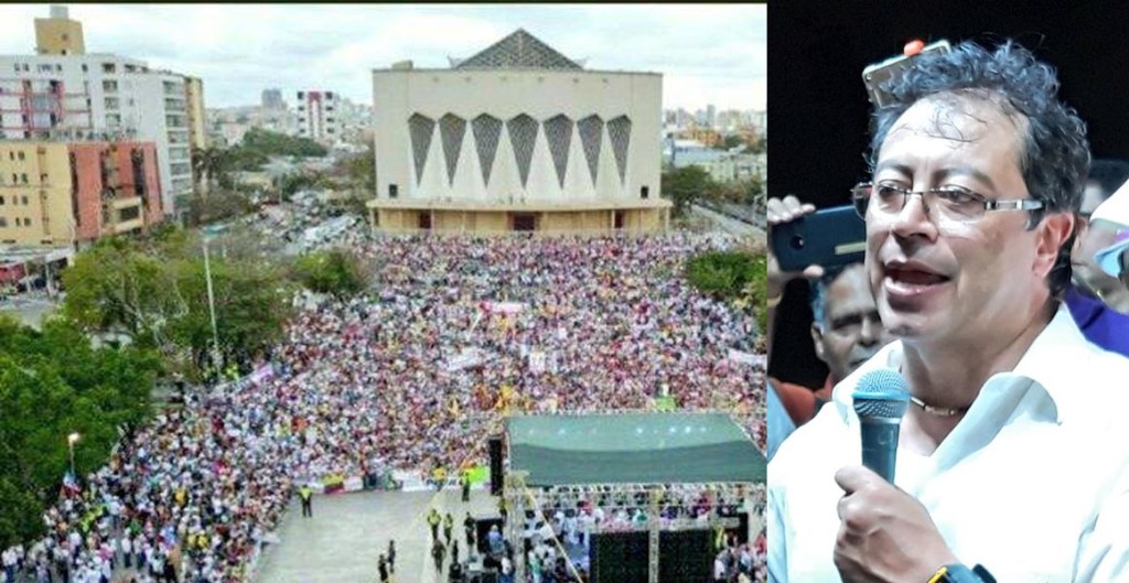 En Barranquilla la Plaza de la Paz con Petro se llenó a&nbsp;reventar