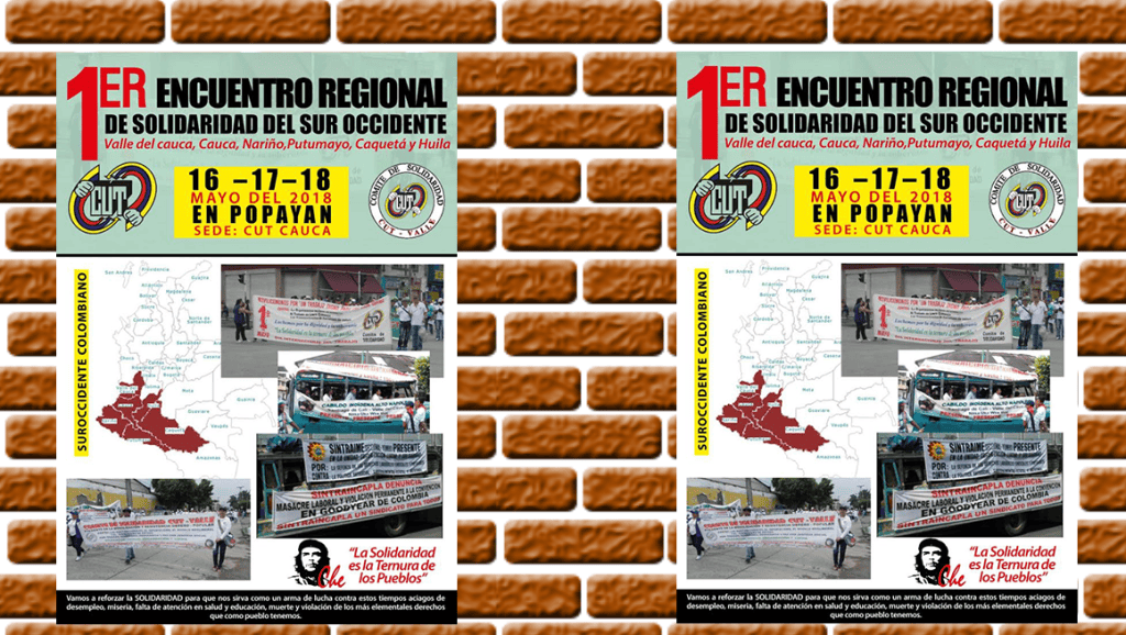 Sindicatos realizarán Encuentro Regional de Solidaridad del Suroccidente en&nbsp;Popayan