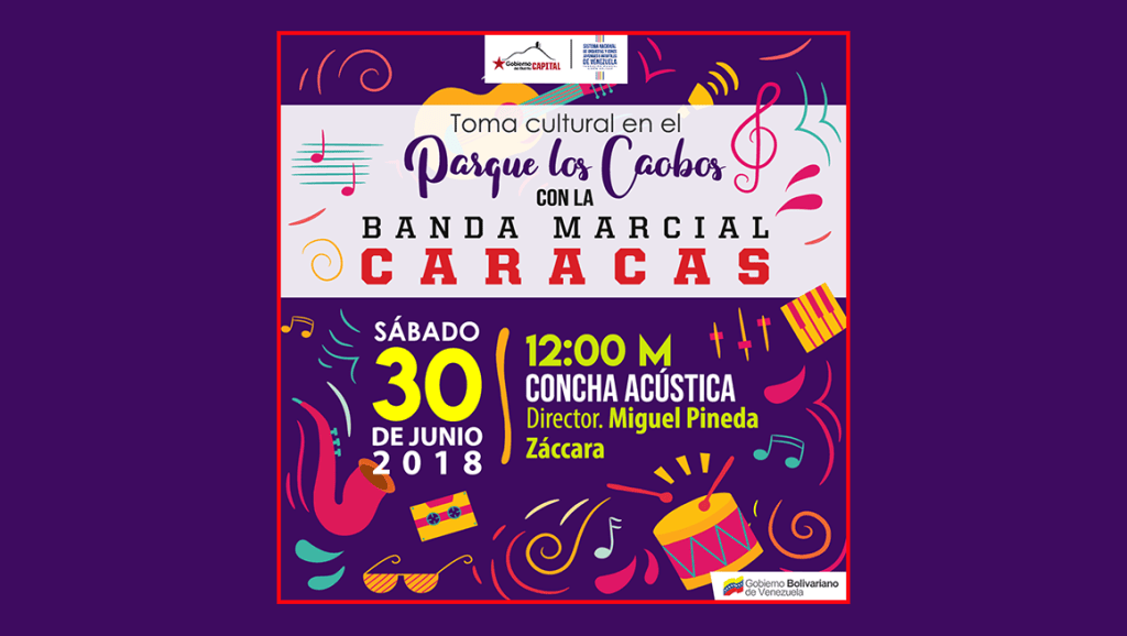  Banda Marcial Caracas invita a toma cultural en Parque los&nbsp;Caobos