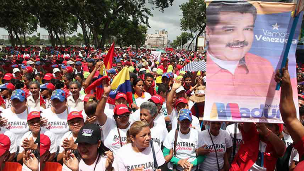 Fuerza revolucionaria venezolana marcha por la paz y en apoyo&nbsp;Maduro