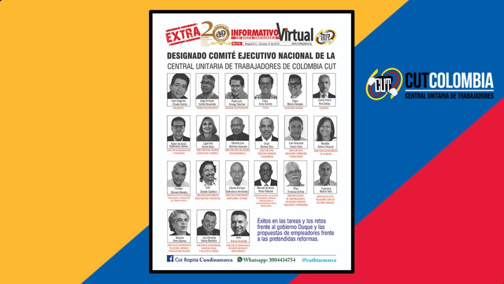 Ejecutivo Nacional de la CUT designa nuevas responsabilidades