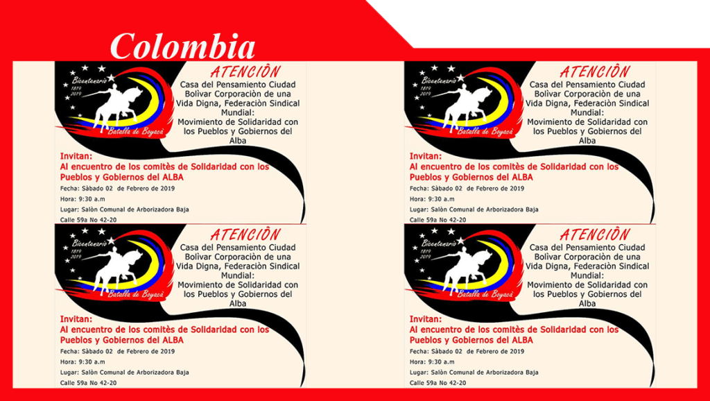 Encuentro de los Comités de Solidaridad con los Pueblos y Gobiernos del ALBA en el sur de&nbsp;Bogotá