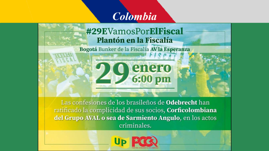 Plantón en Colombia para exigir la renuncia del Fiscal Nestor H.&nbsp;Martinez