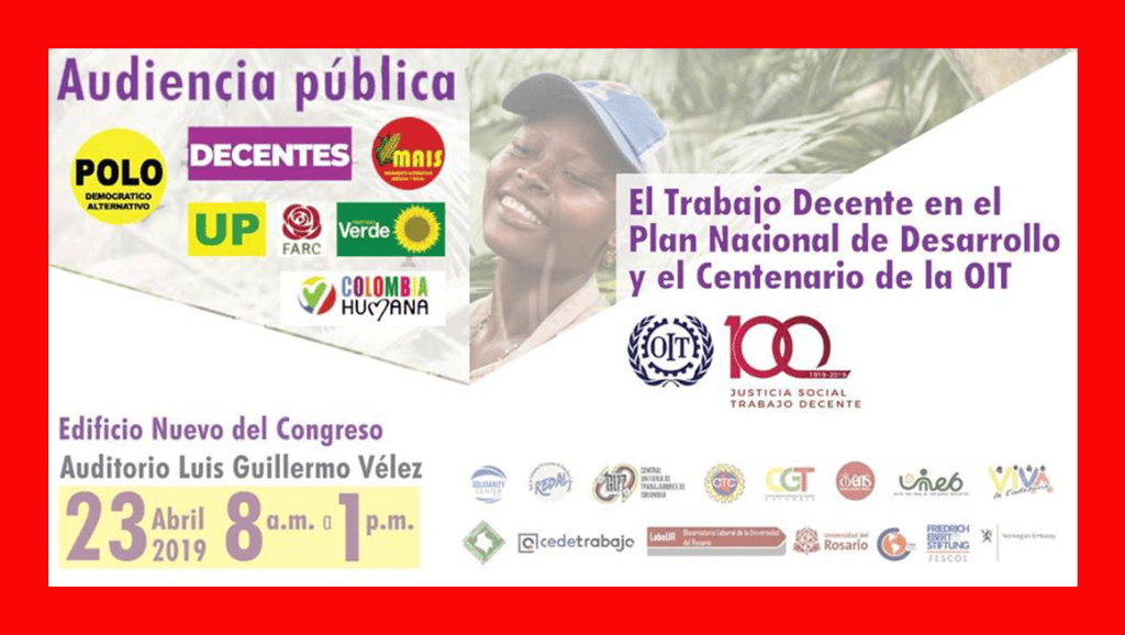 Bancada parlamentaria alternativa invita a Audiencia Pública sobre Trabajo decente en el&nbsp;PND