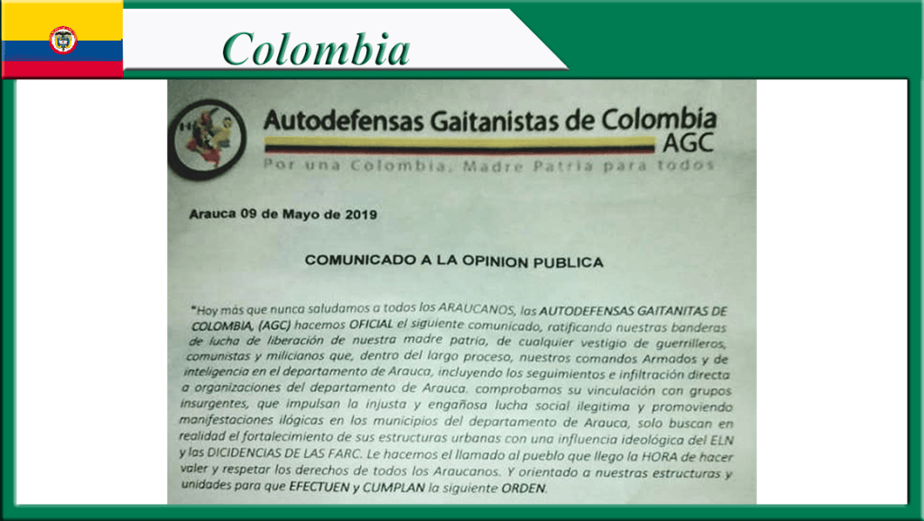 Denuncia pública: Continúan amenazas de paramilitares en&nbsp;Arauca.