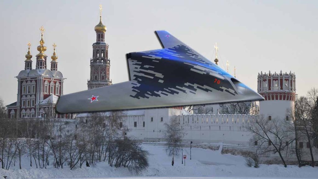 Desvelan la apariencia final del dron de ataque ruso S-70&nbsp;Ojotnik