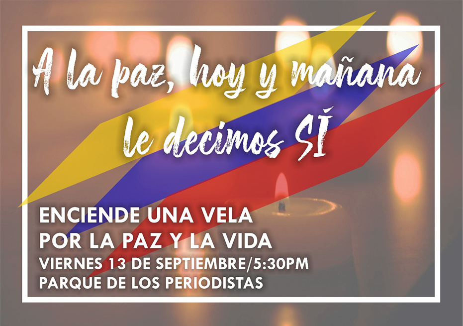 Encendamos una vela por la Paz y la Vida este 13 de&nbsp;septiembre