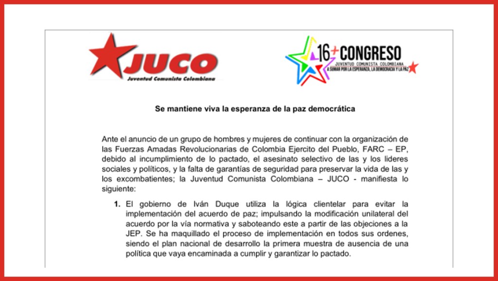 Se mantiene viva la esperanza de la paz&nbsp;democrática