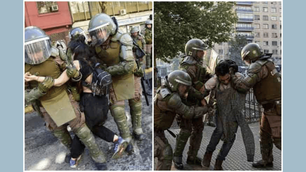 Cuestionan acciones de carabineros de Chile contra&nbsp;manifestantes