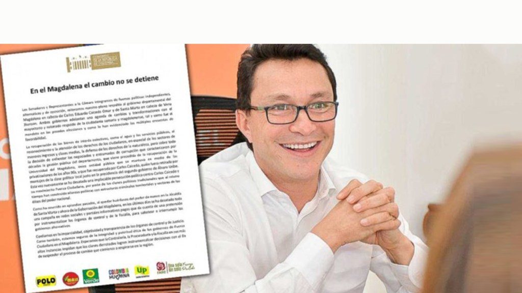Congresistas de oposición denuncian ‘persecución política’ a Carlos Caicedo y le brindan su&nbsp;apoyo