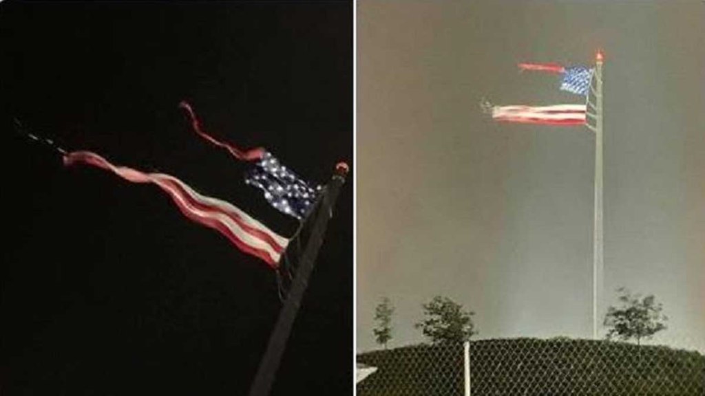 SIMBÓLICO | Se rasga la bandera de EE.UU. más grande del mundo y estadounidenses la ven como señal&nbsp;premonitoria
