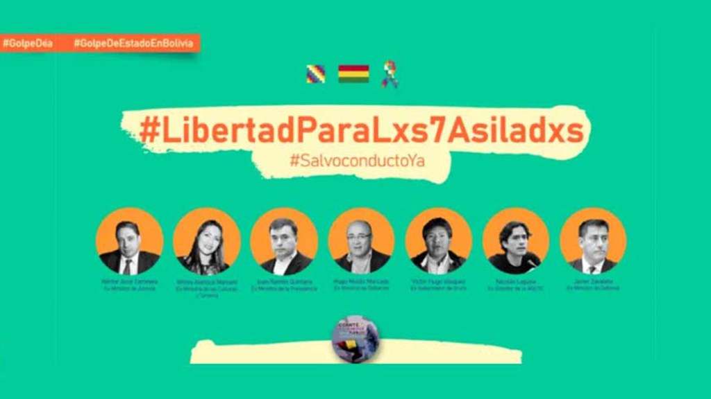 Lanzan campaña en apoyo a asilados bolivianos en embajada de&nbsp;México
