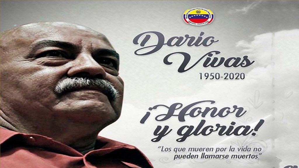 Venezuela lamenta partida física del líder revolucionario Darío&nbsp;Vivas