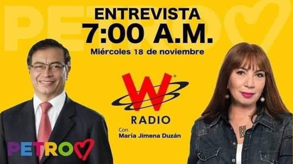 María Jimena Duzán entrevista a G. Petro en la W Radio&nbsp;(Video)