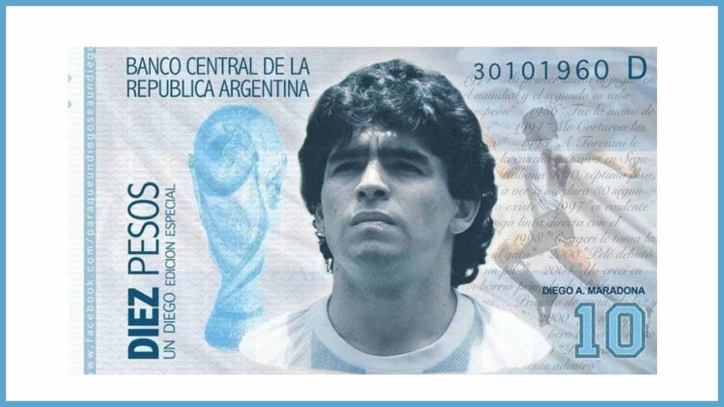 Buscan inmortalizar imagen de Maradona en billetes&nbsp;argentinos