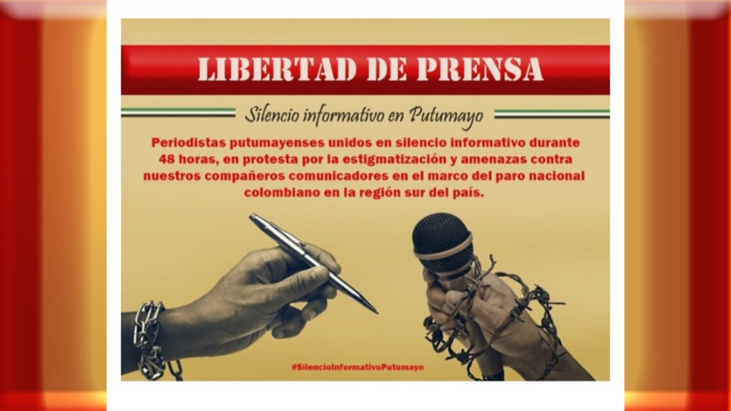 PERIODISTAS DEL PUTUMAYO SILENCIAN SUS ESPACIOS POR 48&nbsp;HORAS.