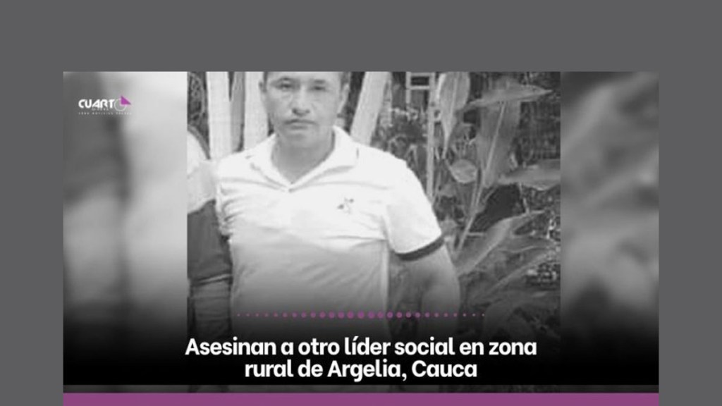 Asesinan al líder social Ildo Gutierrez en zona rural de Argelia,&nbsp;Cauca