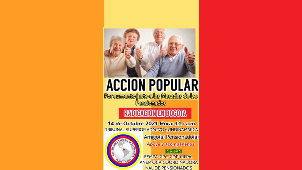 Pensionados colombianos exigen aumento justo a sus&nbsp;mesadas