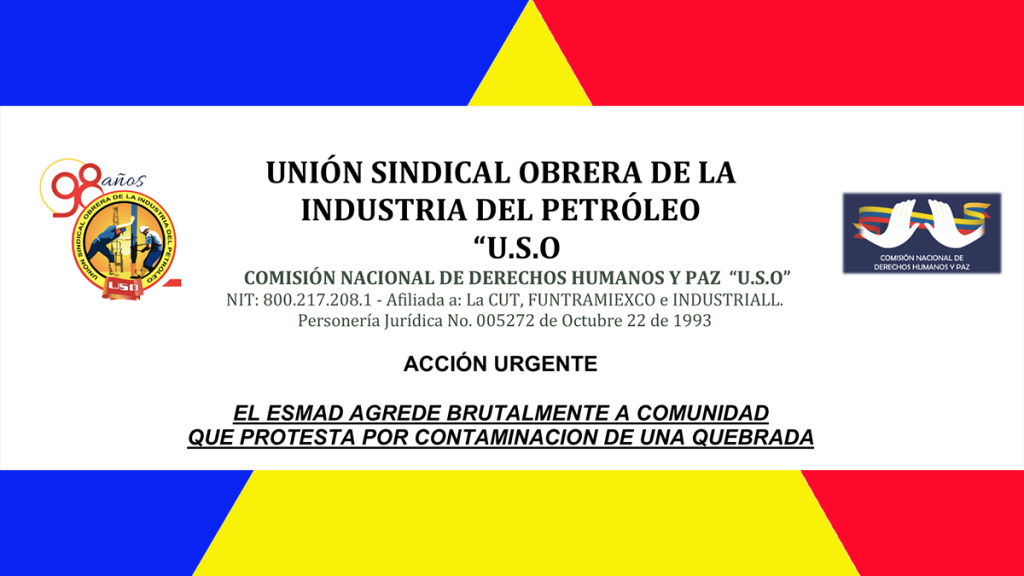 EL ESMAD AGREDE BRUTALMENTE A COMUNIDAD QUE PROTESTA POR CONTAMINACION DE UNA&nbsp;QUEBRADA