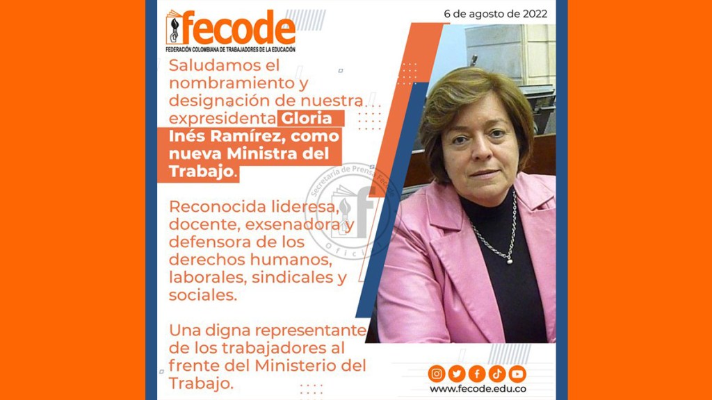 Gloria Inés Ramírez, ministra del&nbsp;trabajo