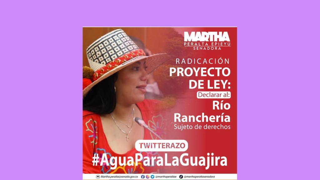 MARTHA PERALTA, PRIMERA SENADORA WAYUU RADICA PROYECTO DE LEY PARA LA DECLARACIÓN DEL RÍO RANCHERÍA COMO SUJETO DE&nbsp;DERECHOS