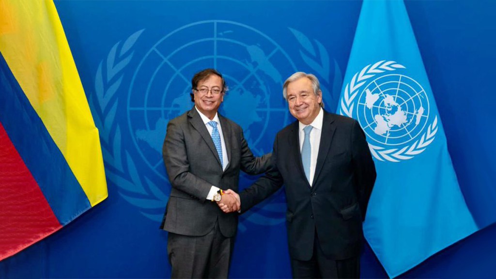 Presidente de Colombia expone a Guterres esfuerzos por lograr la paz&nbsp;total