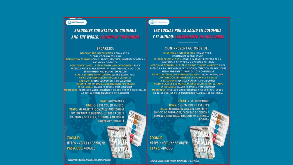 Las luchas por la salud en Colombia y el mundo: lanzamiento de dos libros&nbsp;ES/EN
