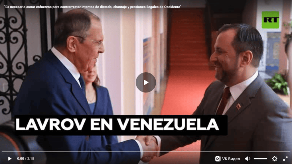 Reunión «muy fructífera»: Lavrov y Gil concuerdan en seguir desarrollando la cooperación estratégica entre Rusia y&nbsp;Venezuela