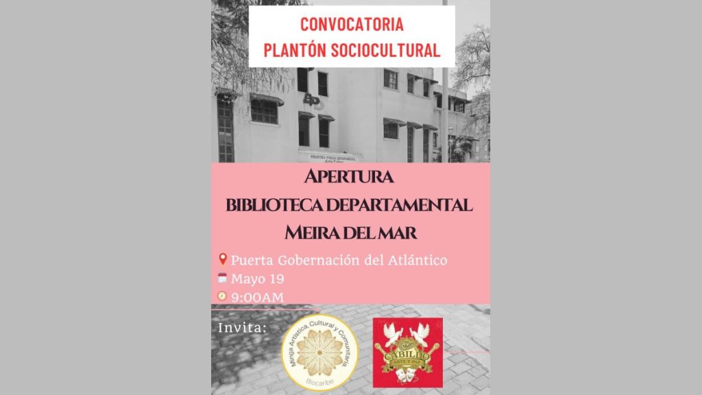 En Barranquilla con plantón hoy exigen reapertura de biblioteca&nbsp;departamental.