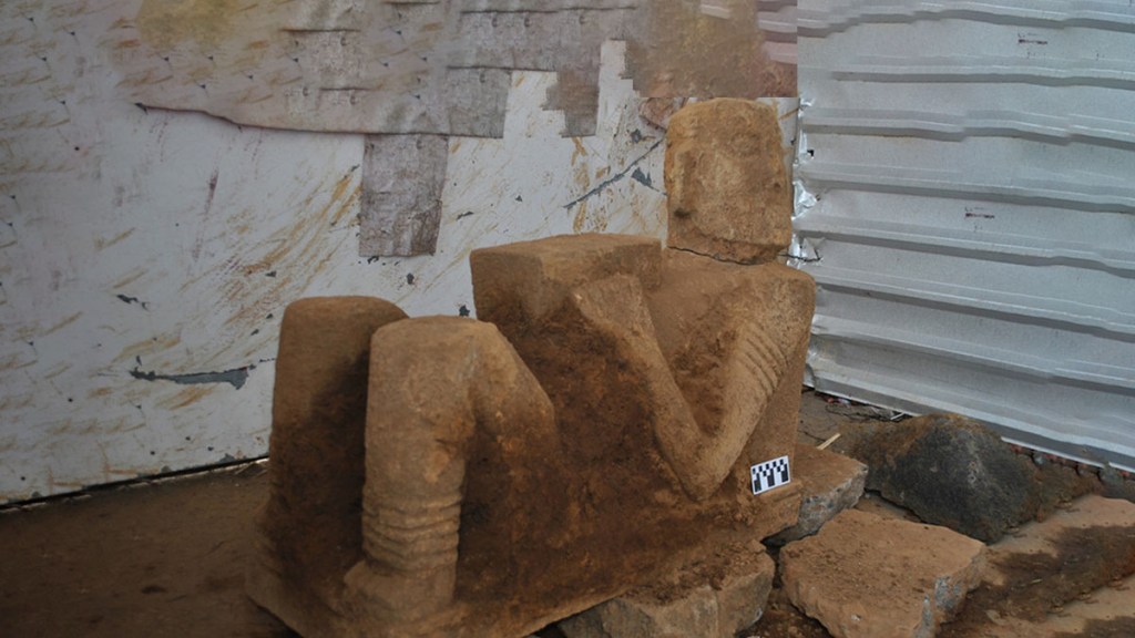 Descubren una escultura prehispánica de Chac Mool en el estado mexicano de&nbsp;Michoacán