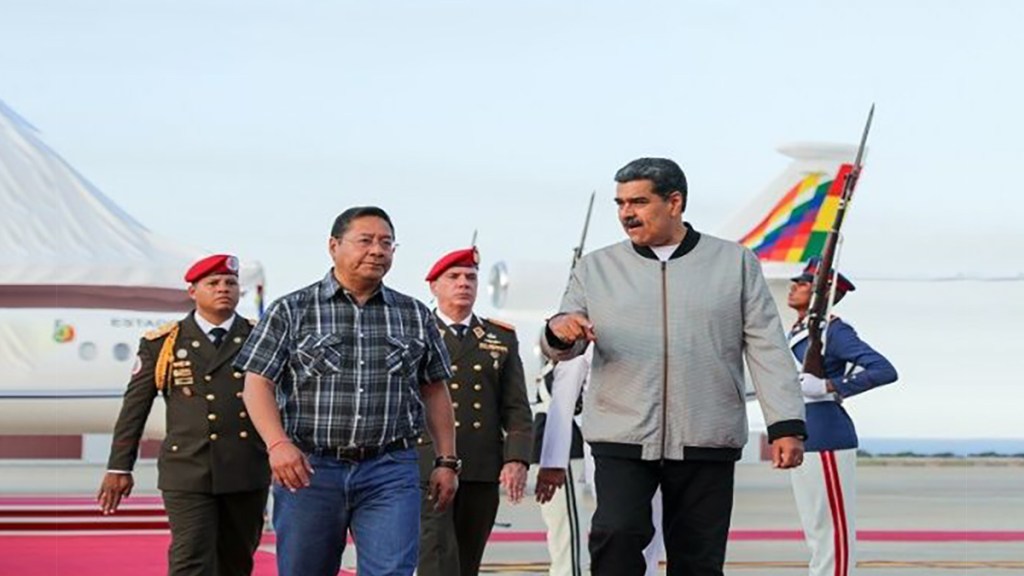 Presidente de Venezuela recibe a su homólogo de&nbsp;Bolivia