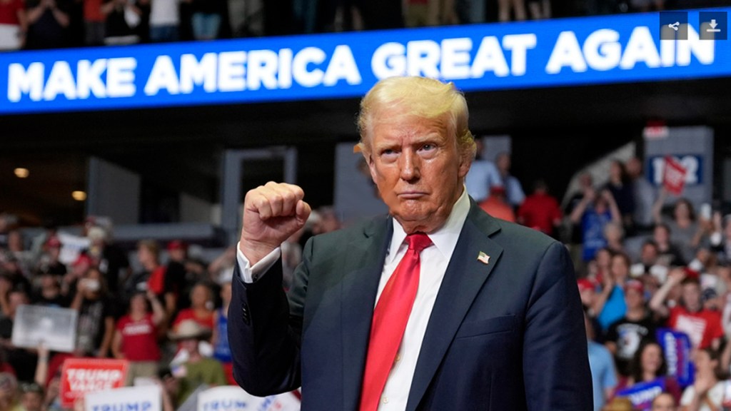 «Recibí una bala por la democracia»: Trump celebra su primer mitin tras intento de&nbsp;asesinato