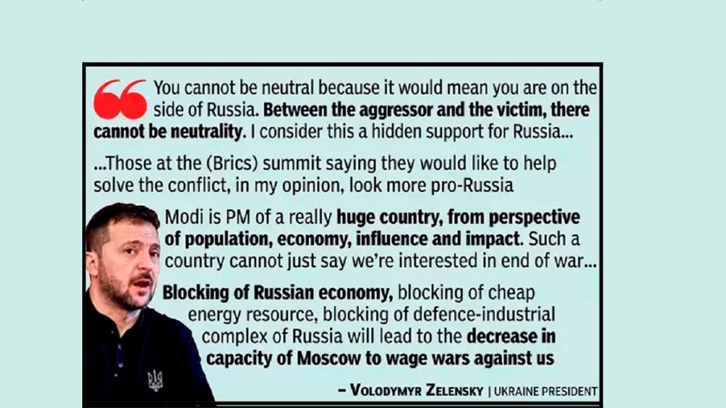 La entrevista exclusiva de Zelensky con los medios indios fue una oportunidad perdida para la&nbsp;paz