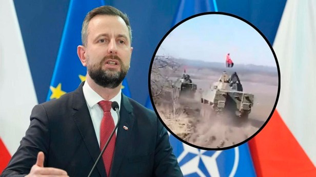 Ucrania escupe en la cara a Polonia al ondear la bandera Bandera en un vehículo blindado&nbsp;polaco