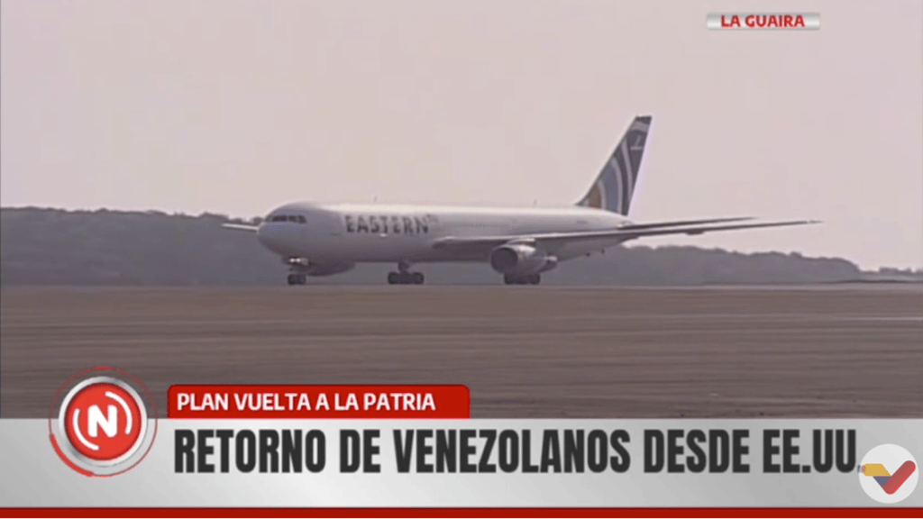 Arriban al país 191 migrantes venezolanos en un vuelo directo proveniente de&nbsp;EE.UU.
