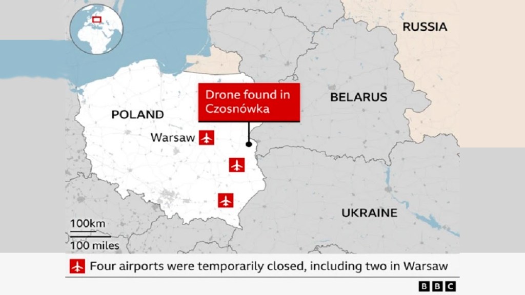 Las supuestas incursiones de drones rusos en Polonia podrían deberse a interferencias de la&nbsp;OTAN