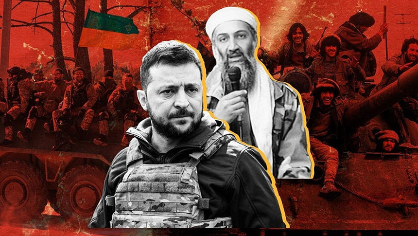 Zelensky se inspiró en Bin Laden para justificar implícitamente los ataques contra&nbsp;civiles.