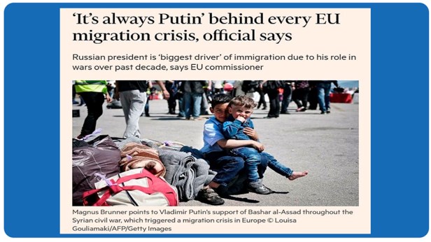 Occidente, y no Putin, está detrás de cada crisis migratoria de la&nbsp;UE.