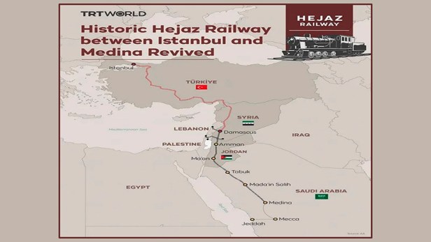 La reactivación prevista por Turquía del ferrocarril de Hiyaz rodea estratégicamente a&nbsp;Israel.