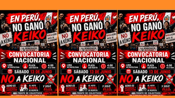Peruanos protestan por resultados a favor de&nbsp;Fujimori