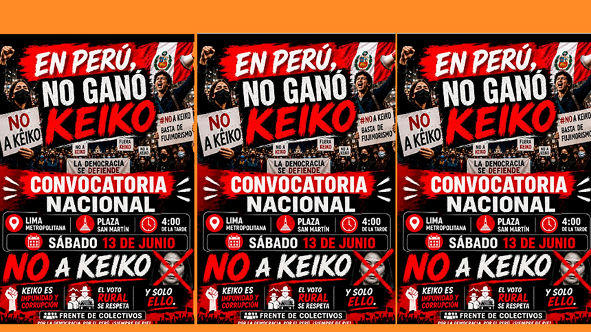 Peruanos protestan por resultados a favor de&nbsp;Fujimori