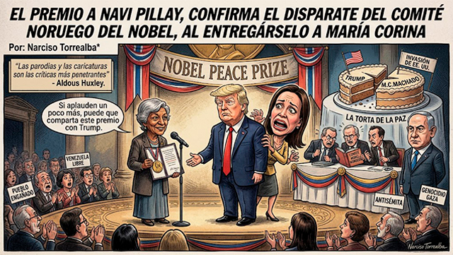 El premio a Navi Pillay, confirma el disparate del comité noruego del Nobel, al entregárselo a María Corina